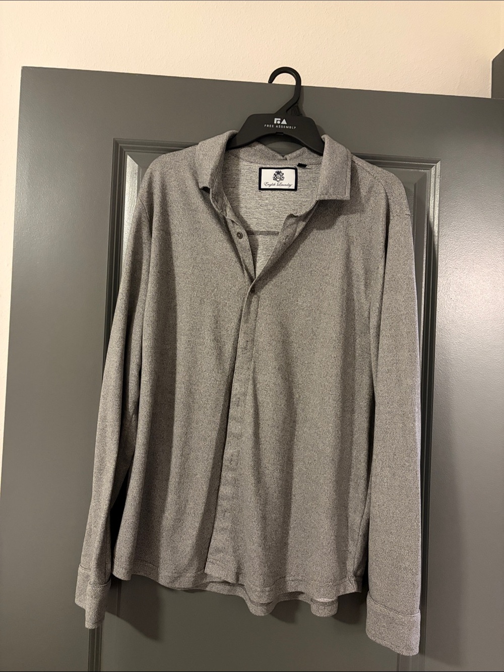 English Laundry Grey Long-Sleeve Button-Down Casual Shirt